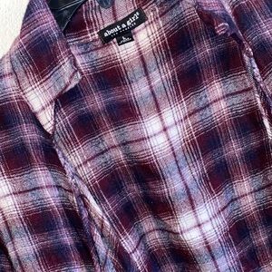 Throw over flannel top